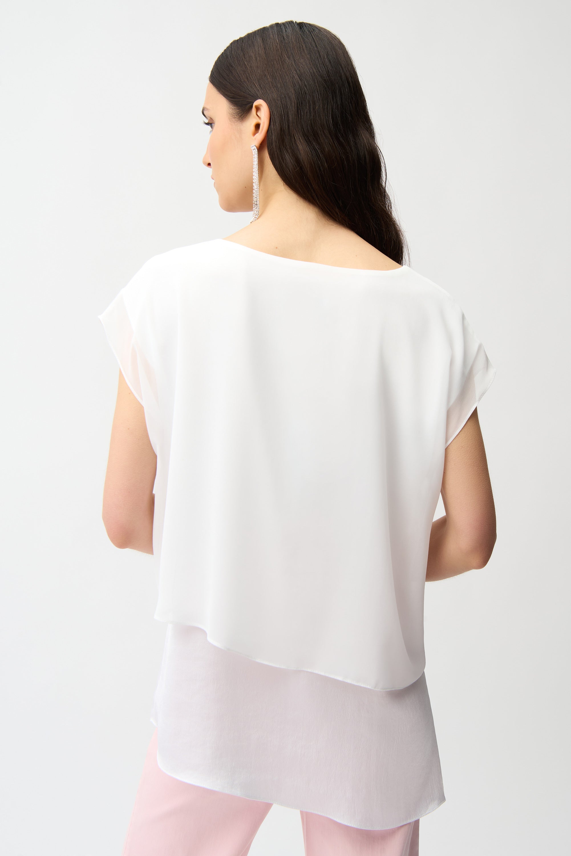 Recycled Satin & Chiffon Asymmetrical Tunic