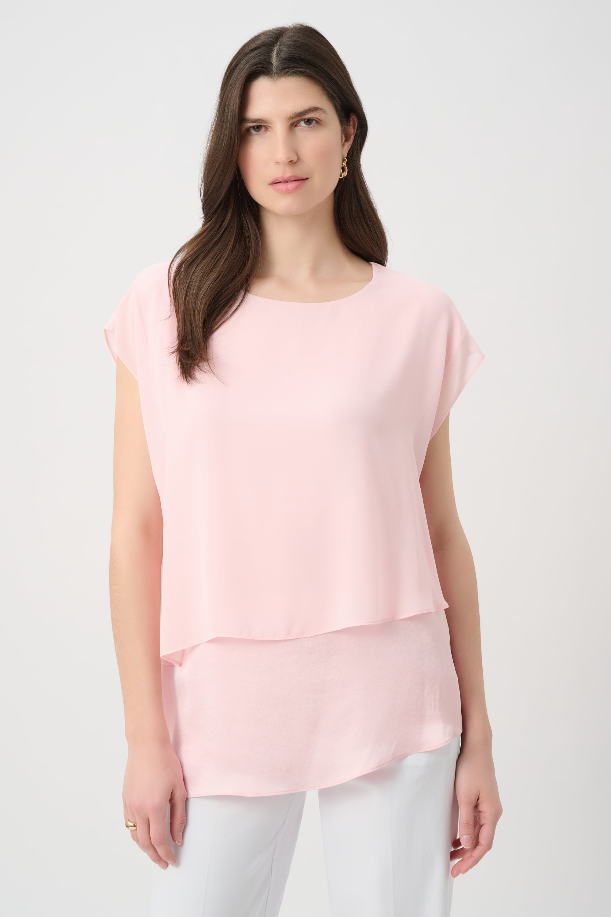 Recycled Satin & Chiffon Asymmetrical Tunic