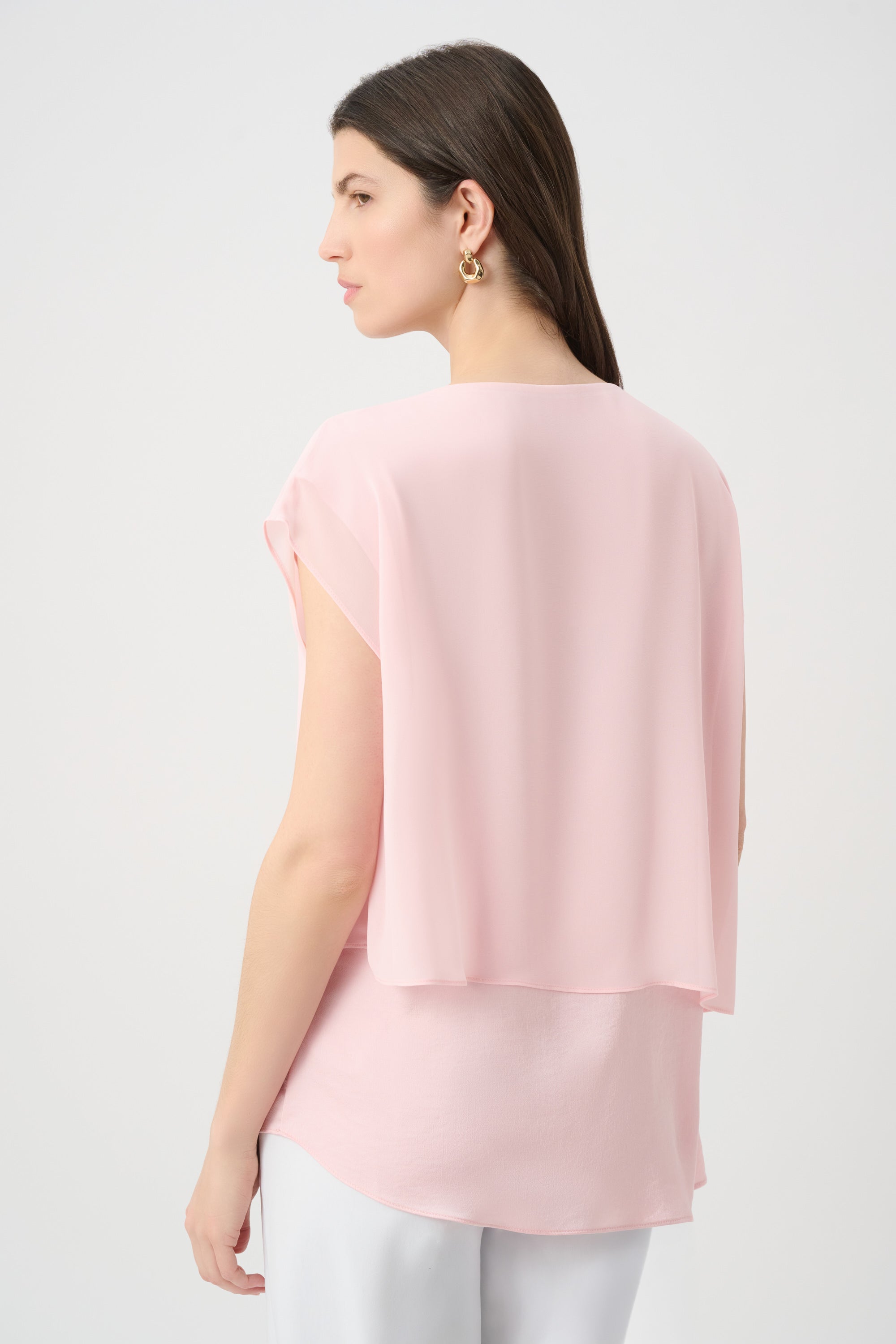 Recycled Satin & Chiffon Asymmetrical Tunic
