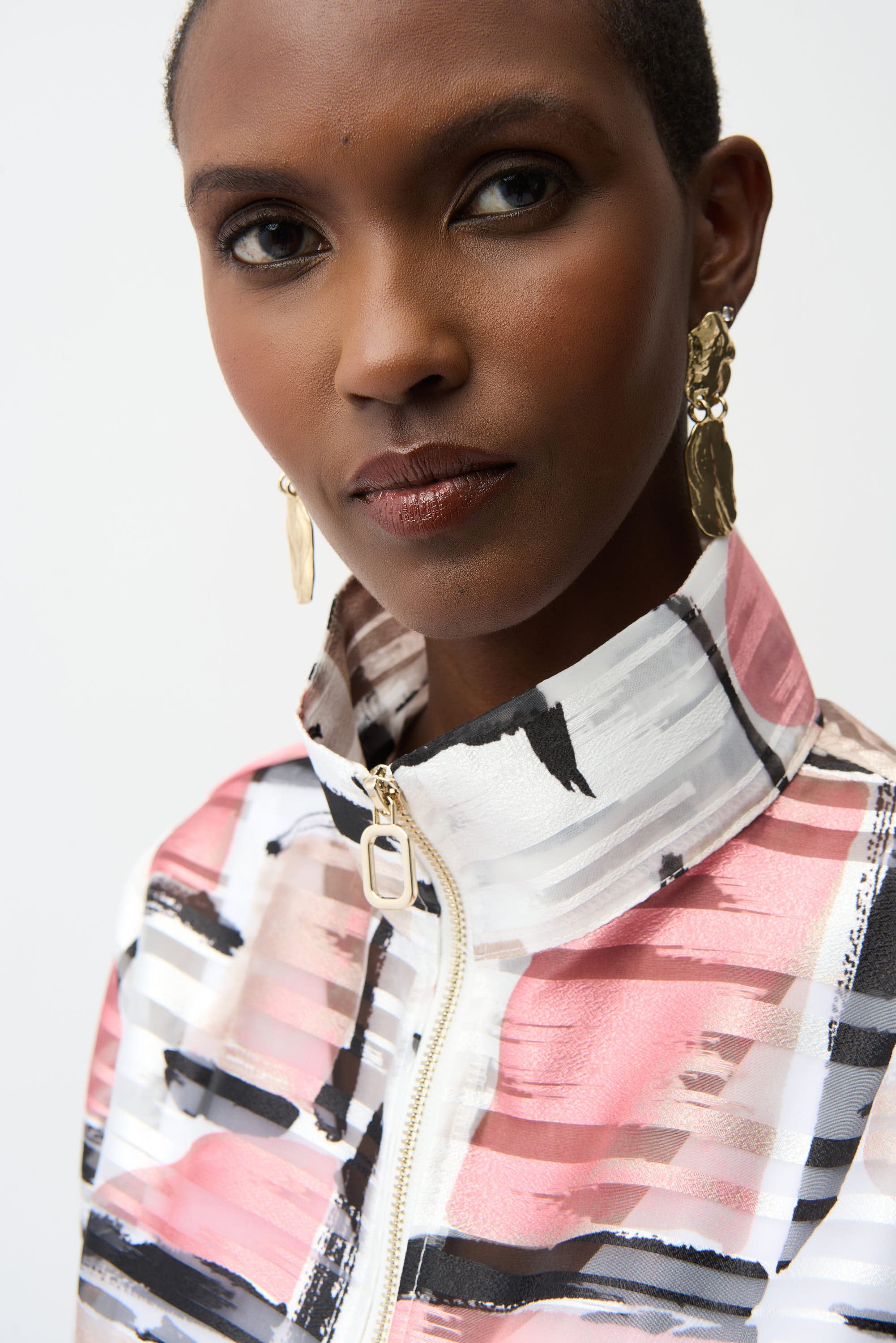 Organza Jacquard Abstract Print Boxy Jacket