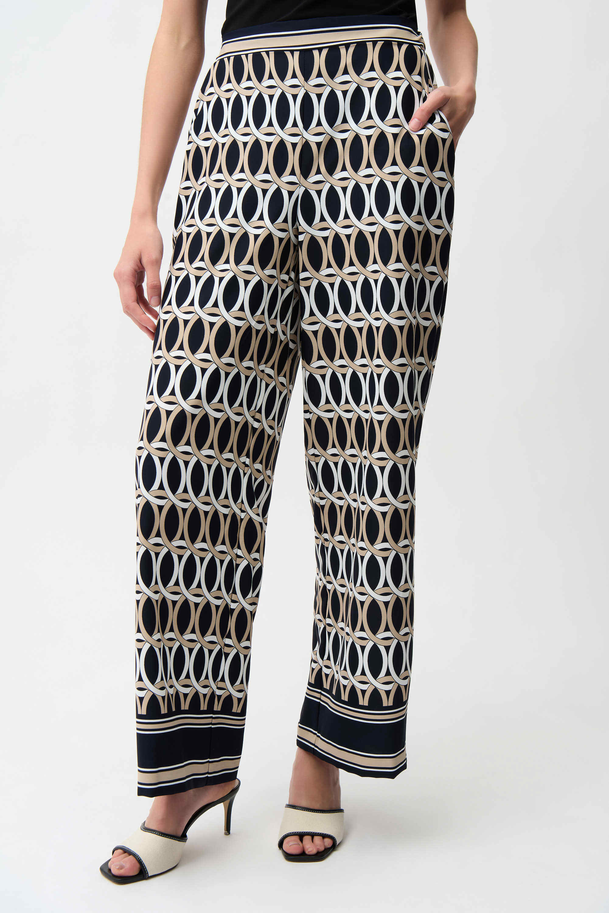 Joseph Ribkoff Woven Geometric Print Wide Leg-261058