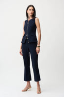 Joseph Ribkoff Twill Pull-On Flare Pants With Chain Belt-261059