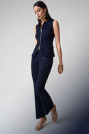 Joseph Ribkoff Twill Pull-On Flare Pants With Chain Belt-261059