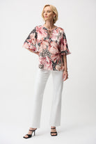 Recycled Satin Floral Print Straight Top