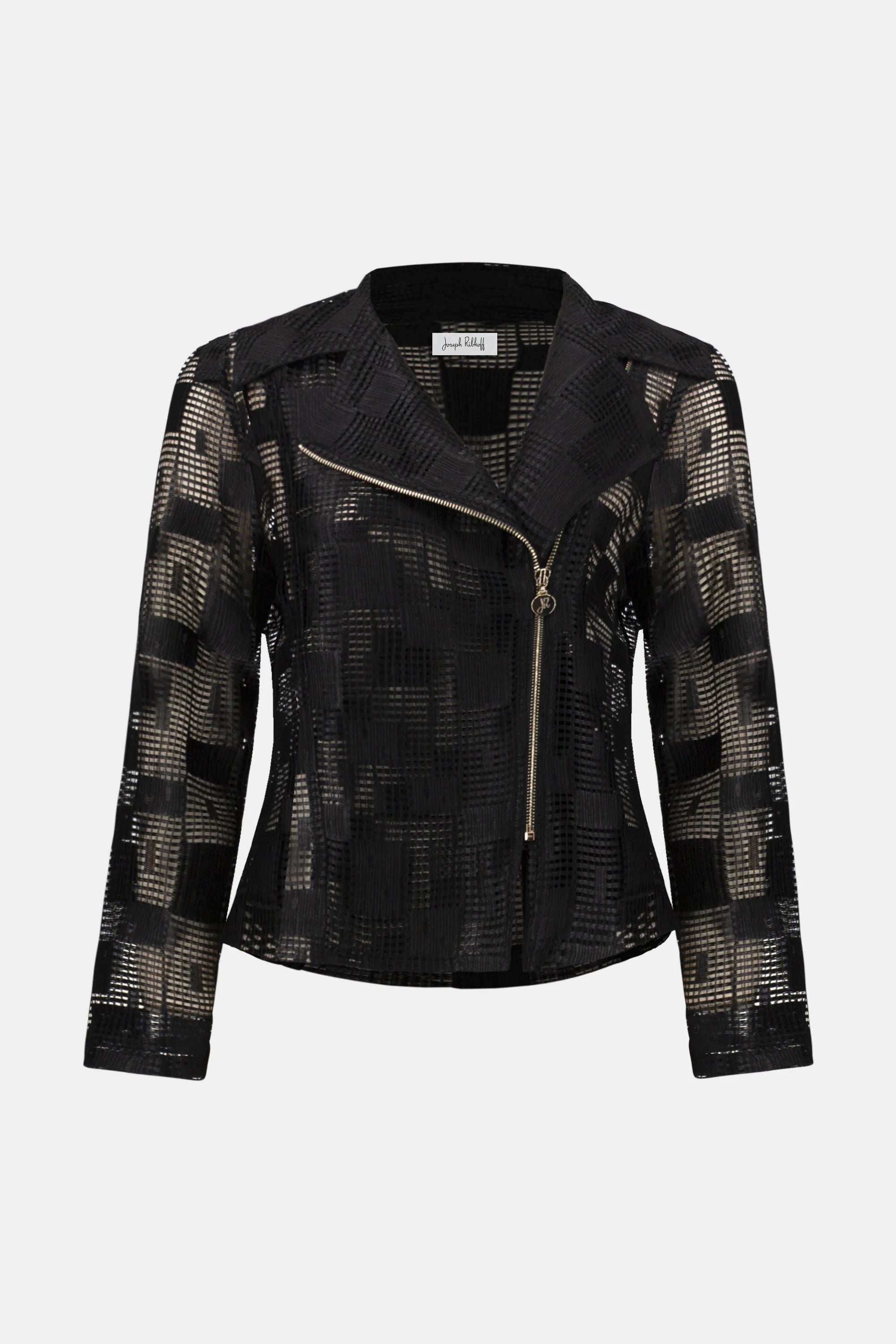 Joseph Ribkoff Geometric Mesh Moto Jacket -261074