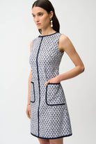 Millennium Geometric Print A-Line Dress With Contrast Trim