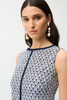 Millennium Geometric Print A-Line Dress With Contrast Trim