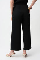 Pleated Scuba Crepe Wide Leg Pull-On Pants