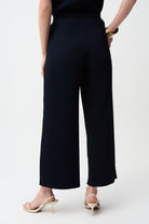 Pleated Scuba Crepe Wide Leg Pull-On Pants