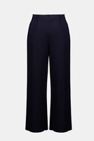 Pleated Scuba Crepe Wide Leg Pull-On Pants