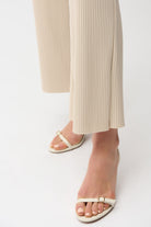 Pleated Scuba Crepe Wide Leg Pull-On Pants