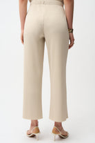 Pleated Scuba Crepe Wide Leg Pull-On Pants