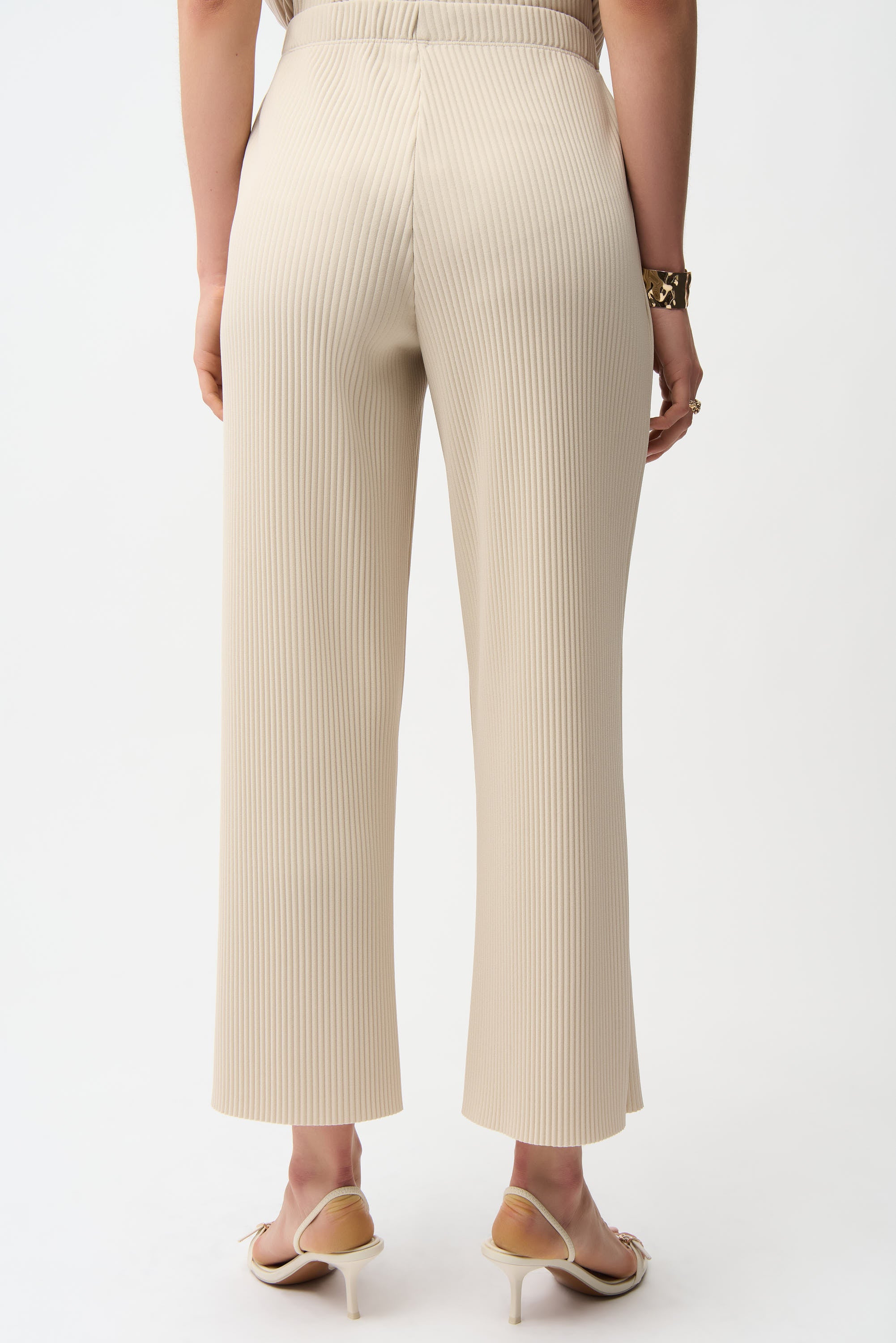 Pleated Scuba Crepe Wide Leg Pull-On Pants