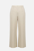 Pleated Scuba Crepe Wide Leg Pull-On Pants
