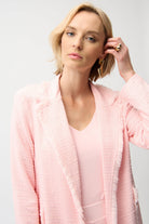 Bouclé Straight Coat With Fringe Detail