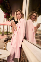 Bouclé Straight Coat With Fringe Detail
