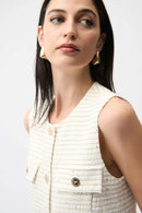 Joseph Ribkoff Bouclé Fitted Vest With Gold Buttons-261113