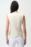 Joseph Ribkoff Bouclé Fitted Vest With Gold Buttons-261113