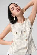 Joseph Ribkoff Bouclé Fitted Vest With Gold Buttons-261113