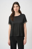 Recycled Satin Top With Rhinestones detail