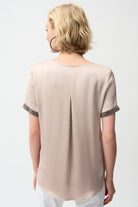 Recycled Satin Top With Rhinestones detail