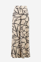 Recycled Woven Abstract Print Wide Leg Pull-On Pants