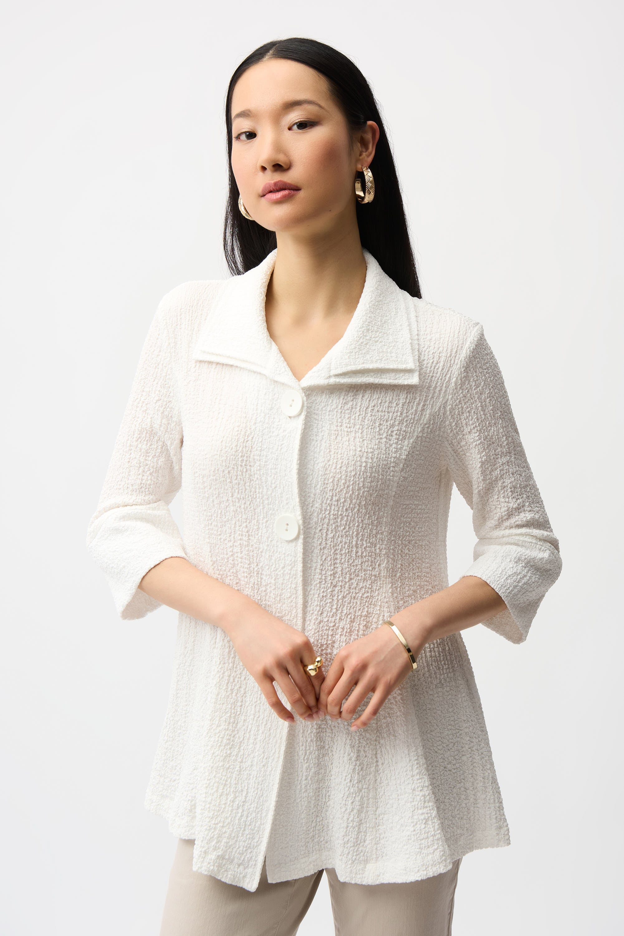 Seersucket Flared Jacket