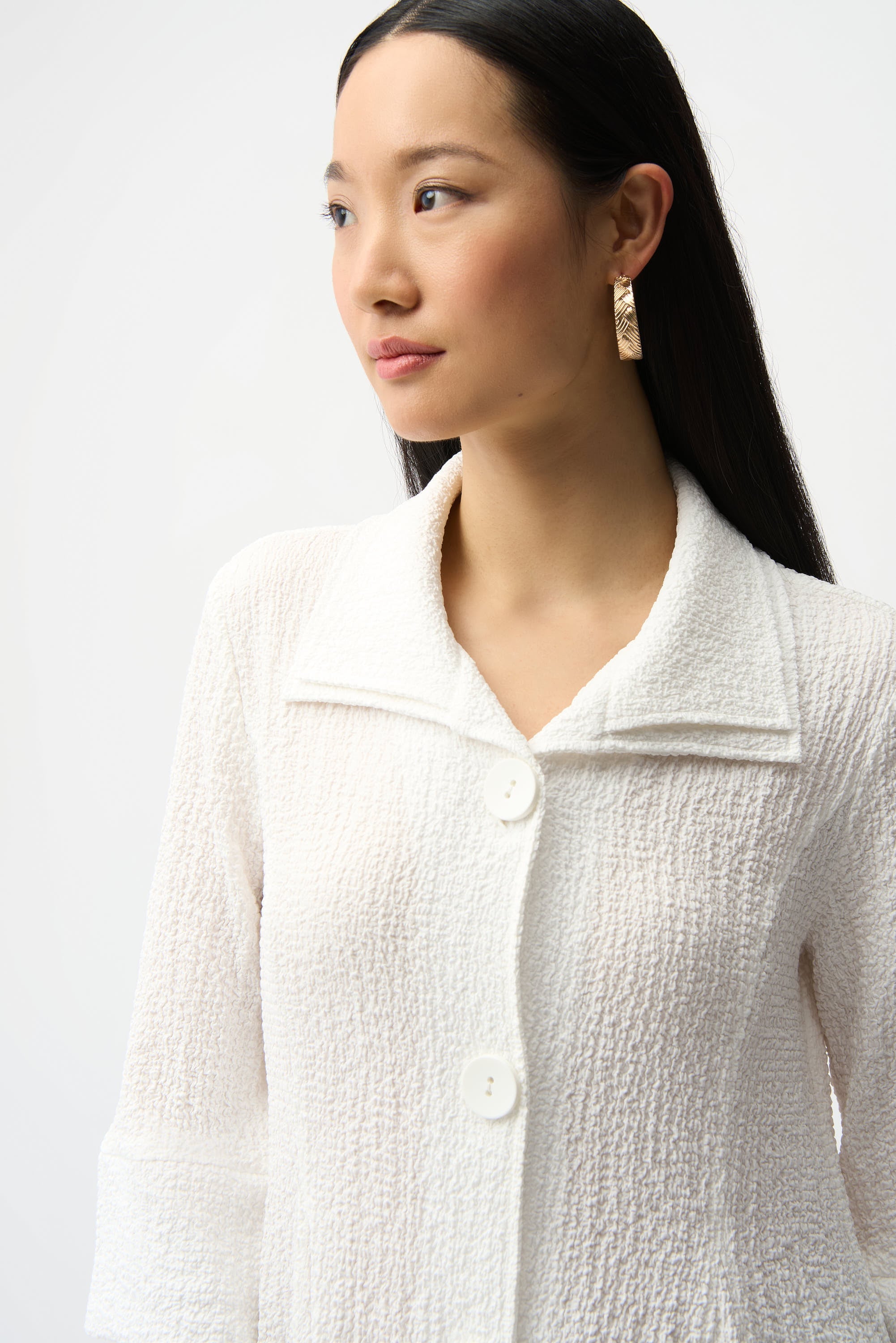 Seersucket Flared Jacket