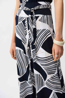 Joseph Ribkoff Silky Knit Geometric Print Wide Leg Pull-On Pants-261139