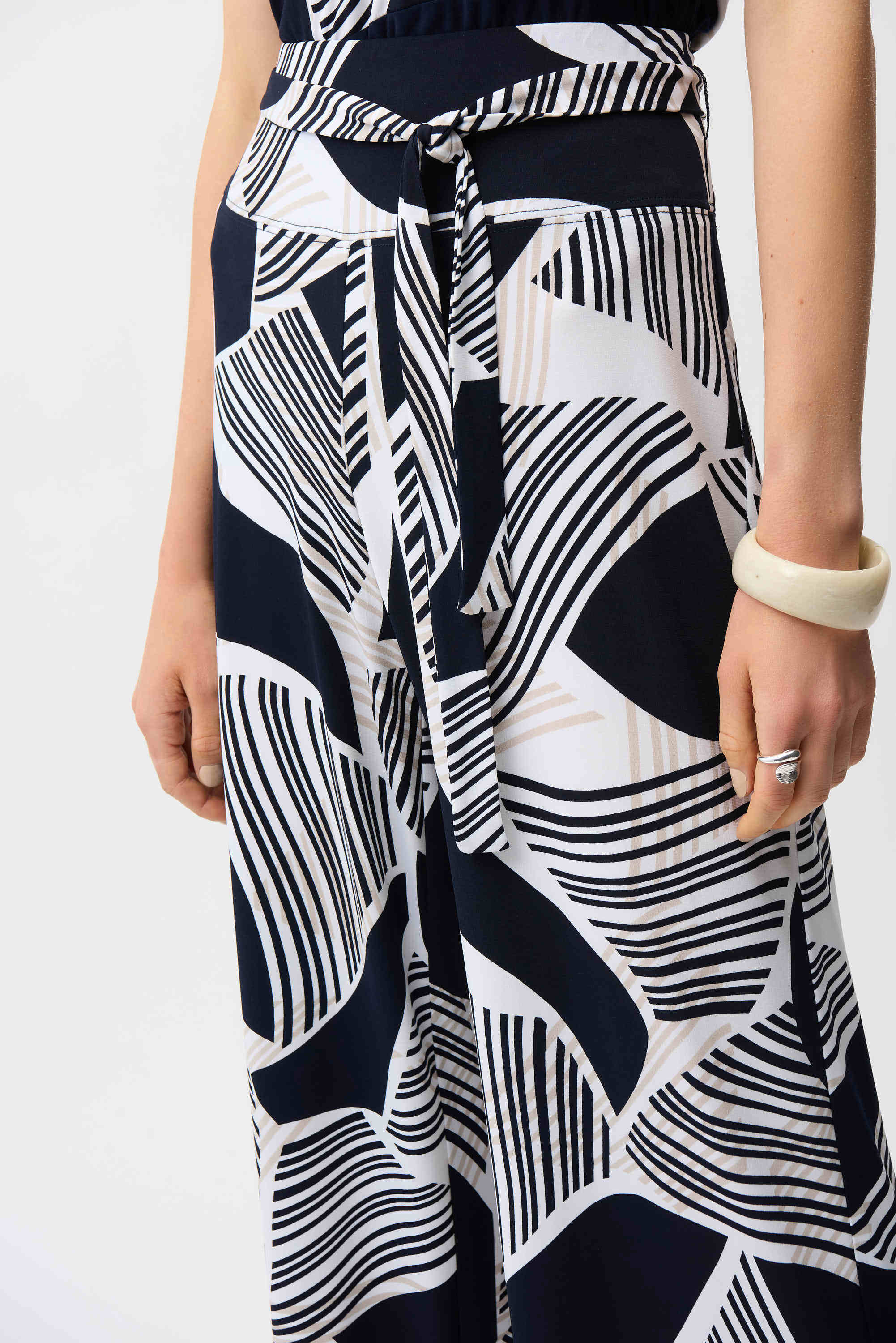 Joseph Ribkoff Silky Knit Geometric Print Wide Leg Pull-On Pants-261139