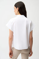 Joseph Ribkoff Stretch Poplin Straight Top With Zipped Neckline-261140