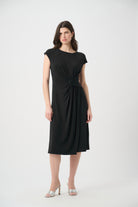 Silky Knit A Line Dress With Wrap Skirt