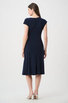 Silky Knit A Line Dress With Wrap Skirt