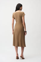 Silky Knit A Line Dress With Wrap Skirt