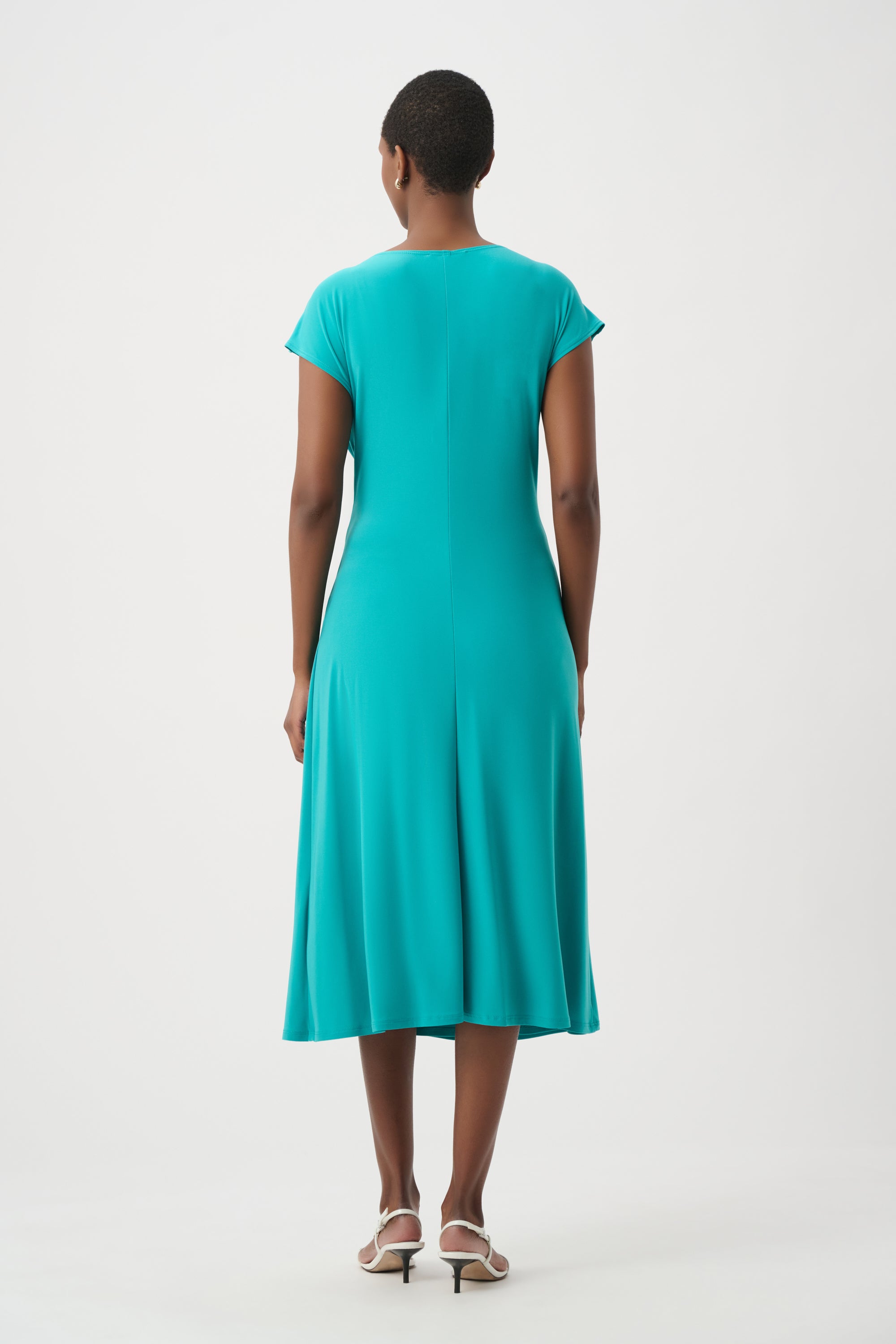 Silky Knit A Line Dress With Wrap Skirt