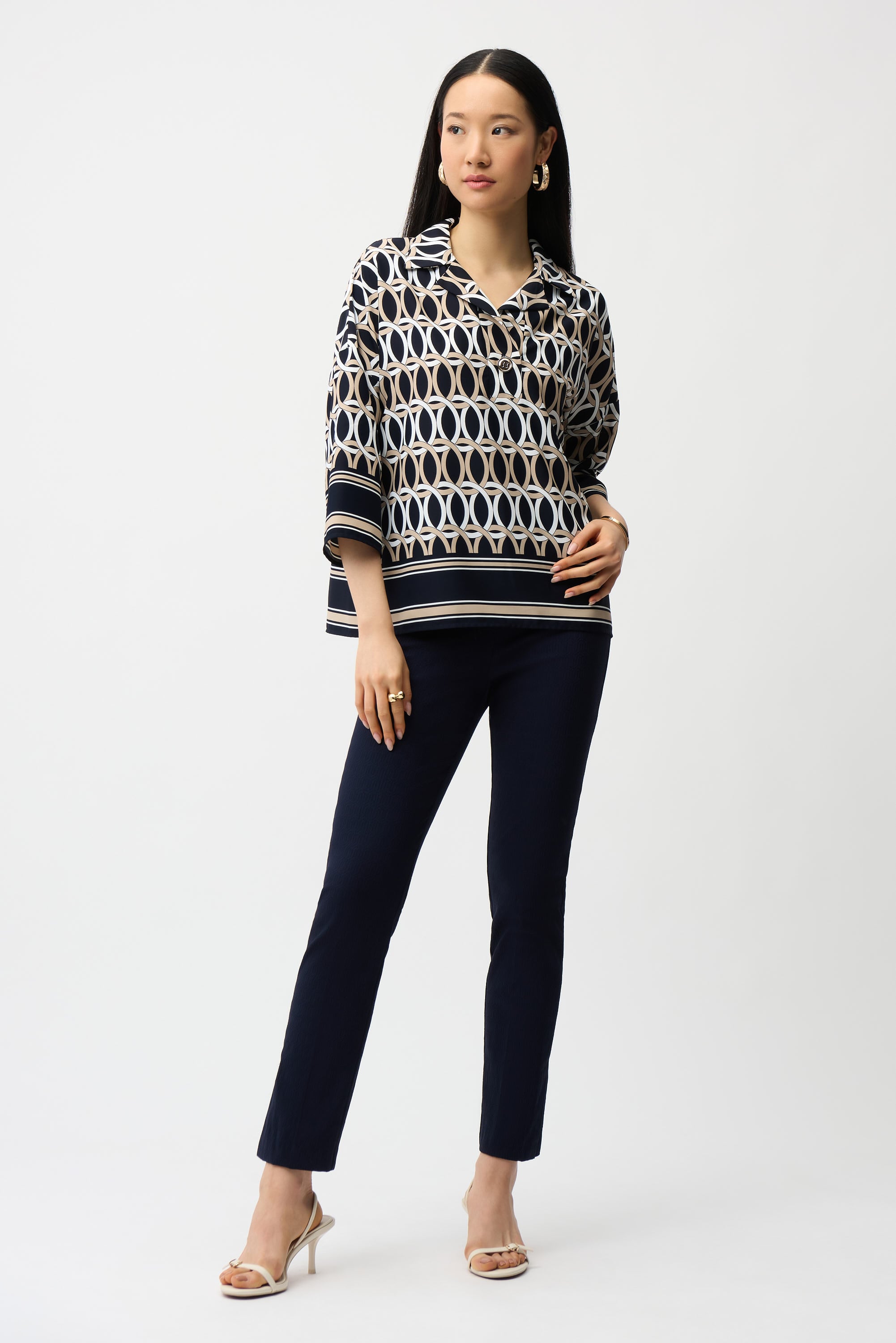 Jacquard Straight Pull-On Pants