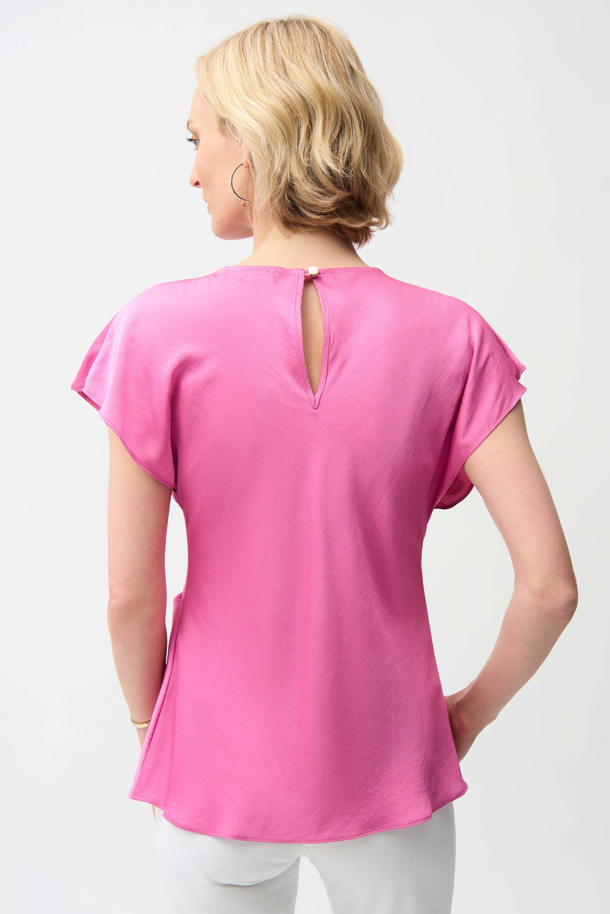 Jospeh Ribkoff Recycled Satin Fitted Top With Front Twist Detail-261149