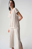 Joseph Ribkoff Pleated Satin Boxy Top With Silky Knit Back-261160