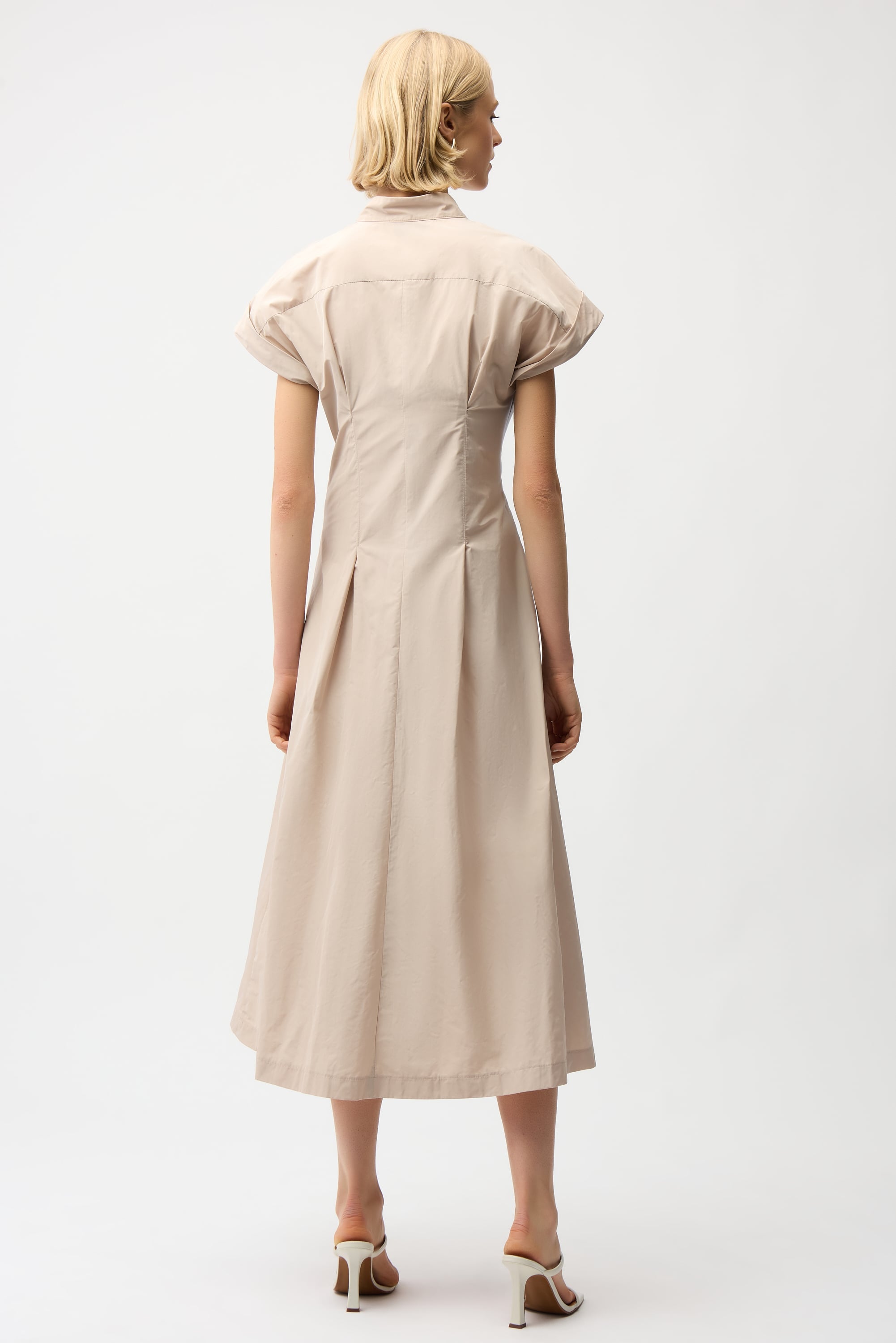 Memory Fit And Flare Dress With Tie Waist