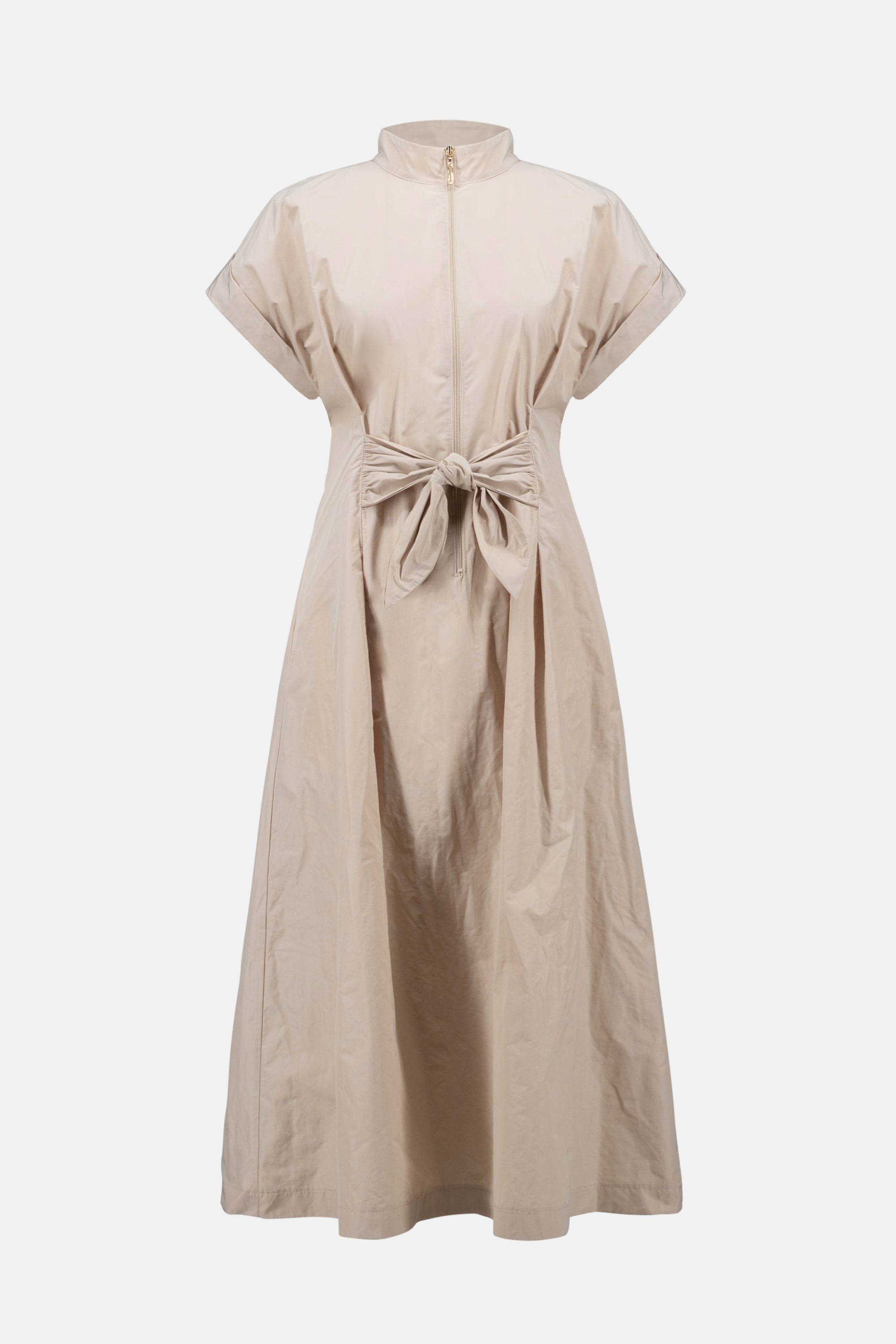 Memory Fit And Flare Dress With Tie Waist