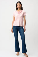 Joseph Ribkoff Recycled Satin Top With Cowl Neckline-261195