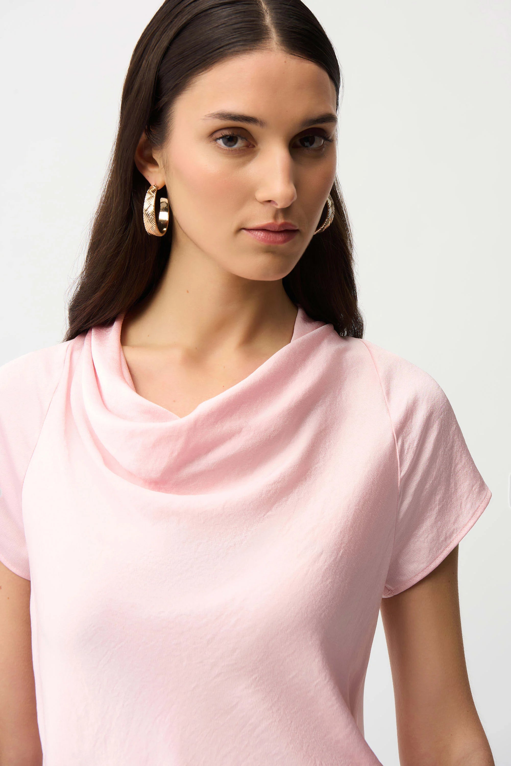 Joseph Ribkoff Recycled Satin Top With Cowl Neckline-261195