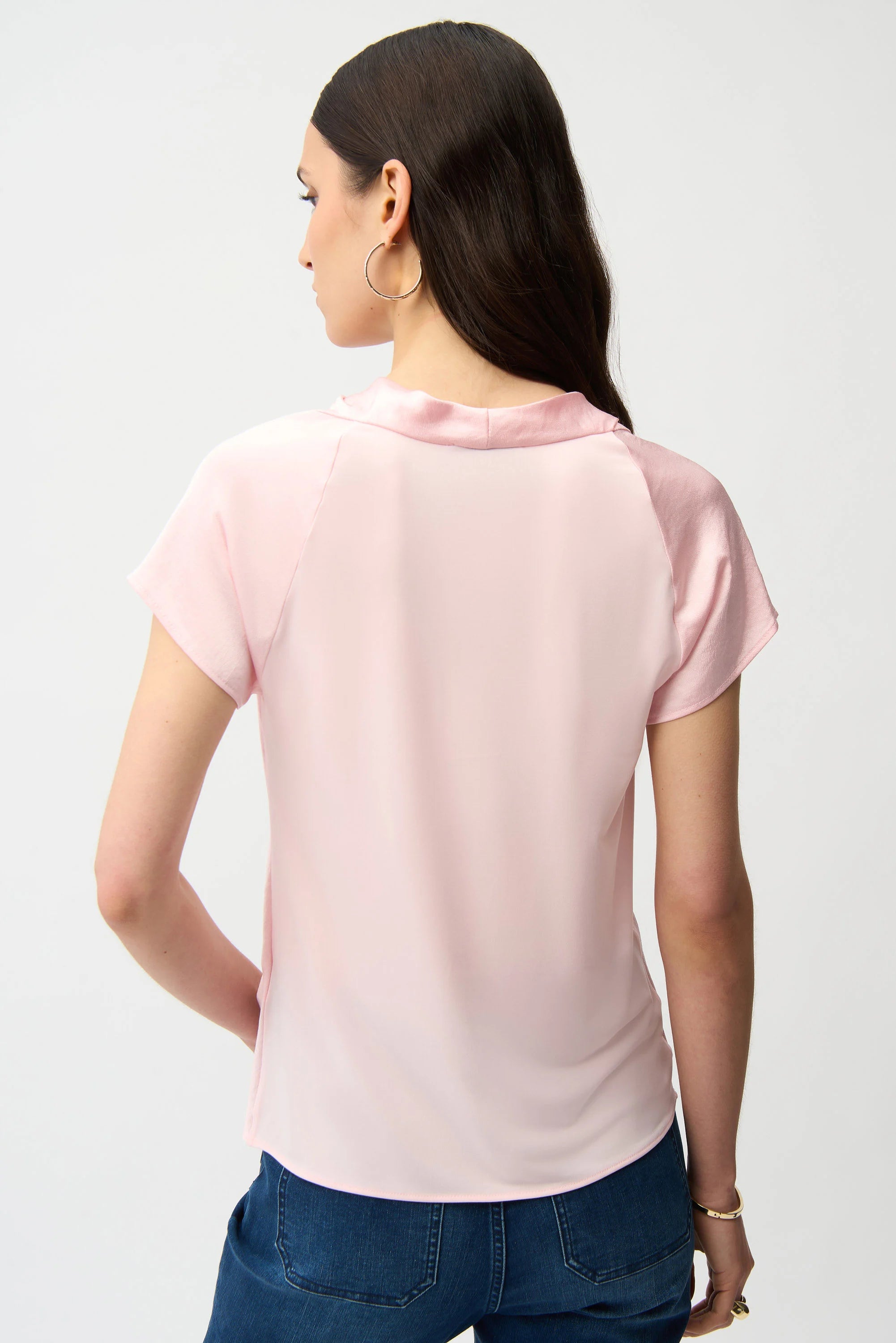 Joseph Ribkoff Recycled Satin Top With Cowl Neckline-261195
