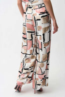 Joseph Ribkoff Satin Abstract Print Wide Leg Pull-On Pants 261198