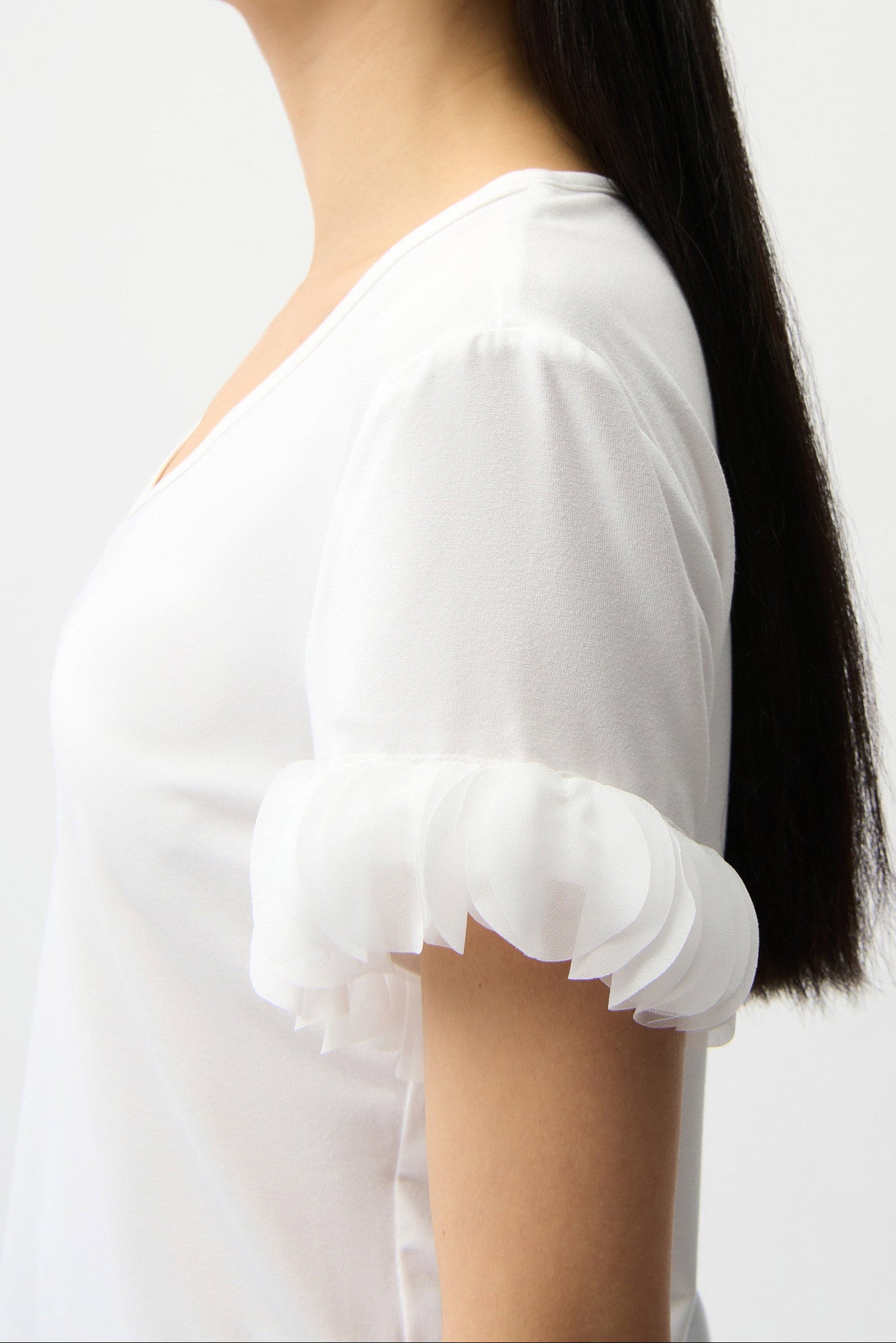 Joseph Ribkoff Fitted Top with Chiffon Sleeve-261201