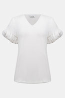 Joseph Ribkoff Fitted Top with Chiffon Sleeve-261201