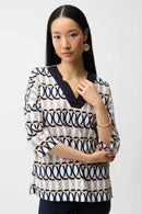 Joseph Ribkoff Stretch Poplin Geometric Print Tunic-261203