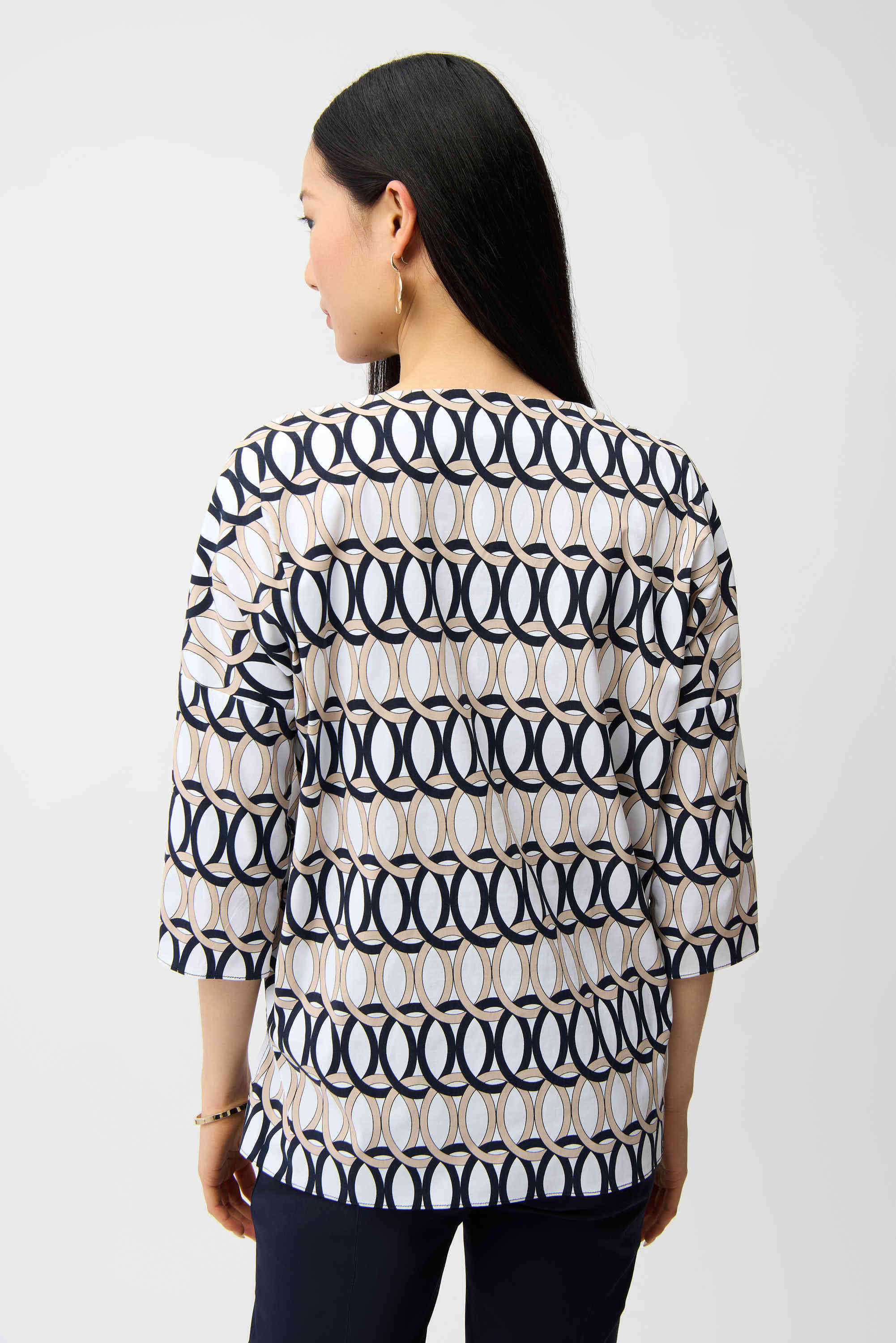 Joseph Ribkoff Stretch Poplin Geometric Print Tunic-261203