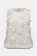 Joseph Ribkoff 3D Floral Embellished Sleeveless Top-261220