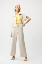 Recycled Textured Woven Wide Leg Pull-On Pants